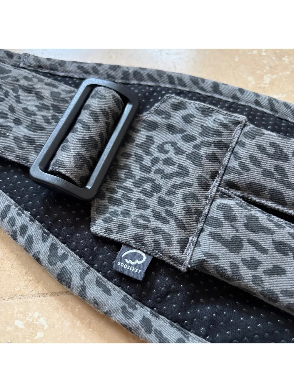 Gooseket Sling Travel Packable Adjustable Stylish Leopard Print Gray